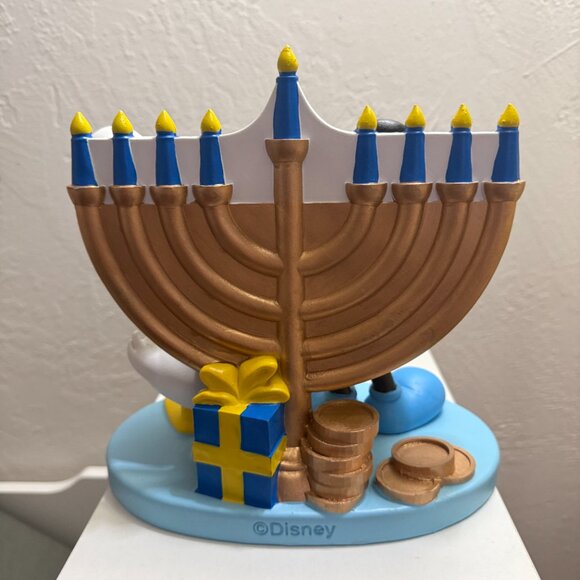DISNEY Mickey Mouse Donald Duck Figurine Hanukkah Menorah Dreidel Statue Jewish - Picture 4 of 5